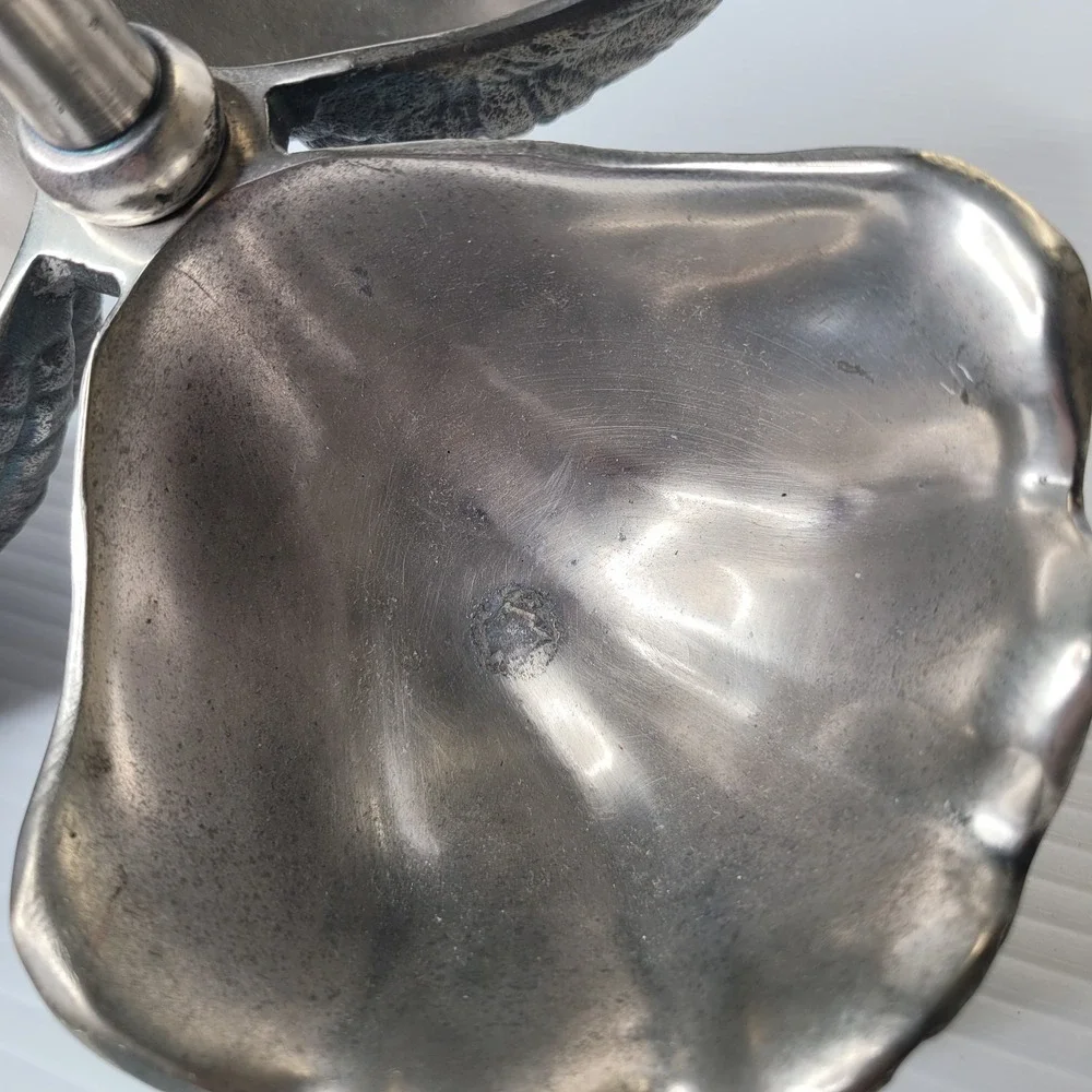 Pottery Barn Clam Shell Triple Condiment Server Ocean Beach Coastal‎ RARE Unique